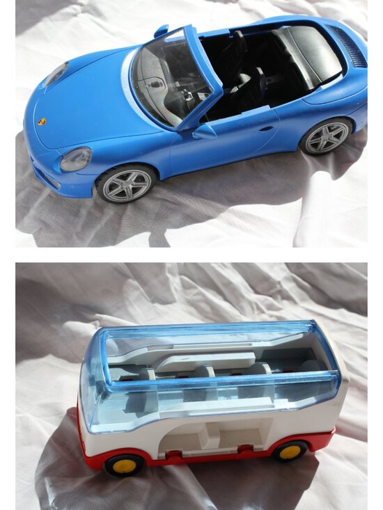 Playmobil Other - Playmobil 5991 Porsche 911 and Playmobil 6773 Airport Shuttle Bus Vintage Toys